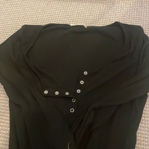 Black button up bodysuit from Nordstrom brand Elodie